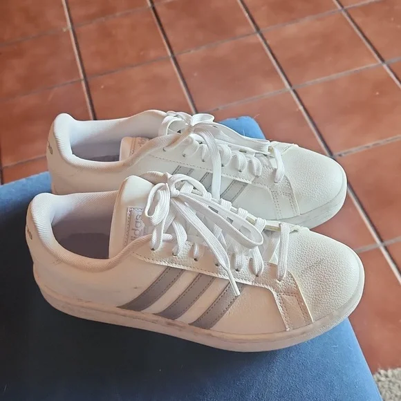 adidas gazelle silver green womens adidas Cloudfoam Pure Shoes - Women's - White / Royal Blue / Grey One